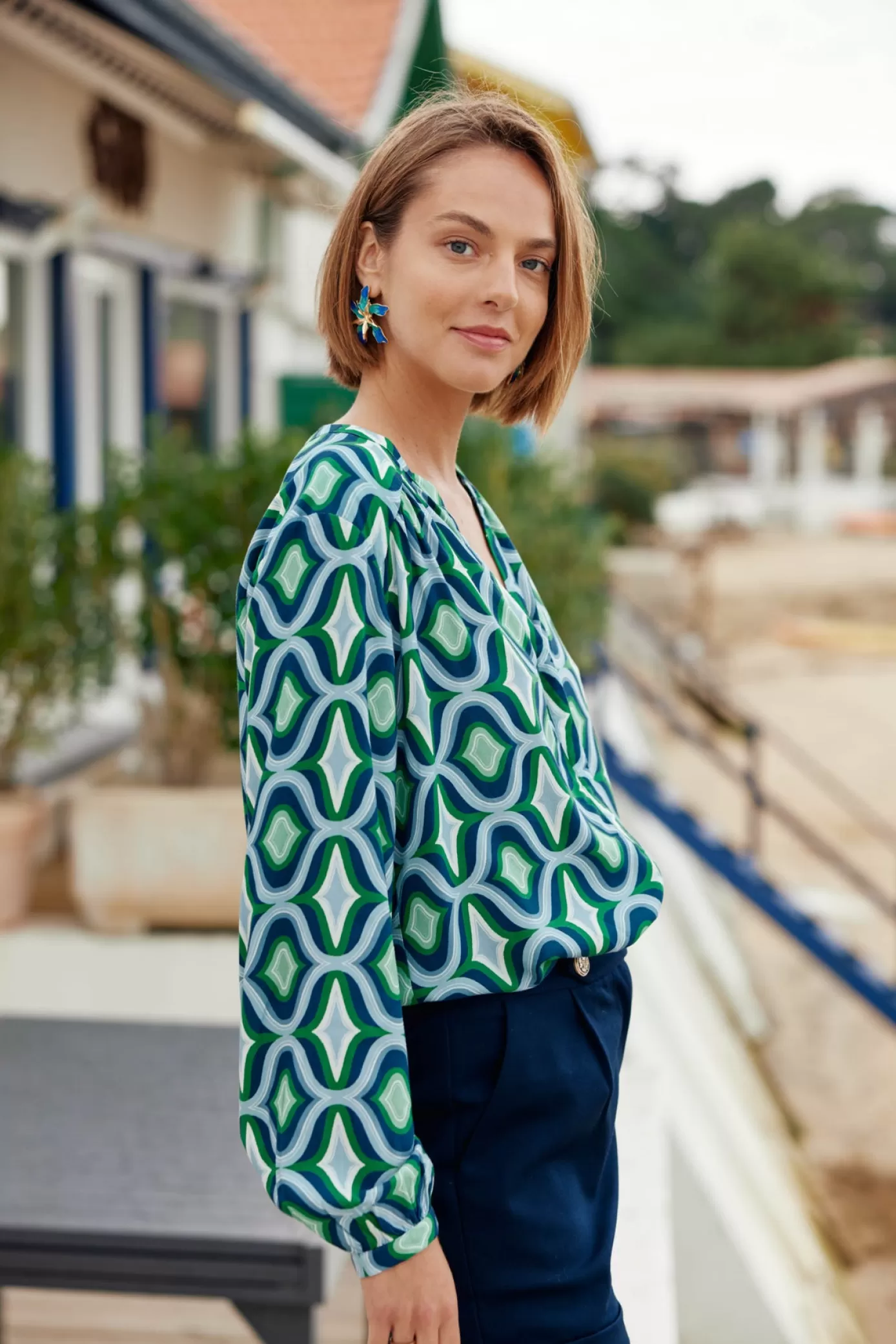 Blouses & Chemisiers | LA PETITE ÉTOILE Blouse Aveline Geo