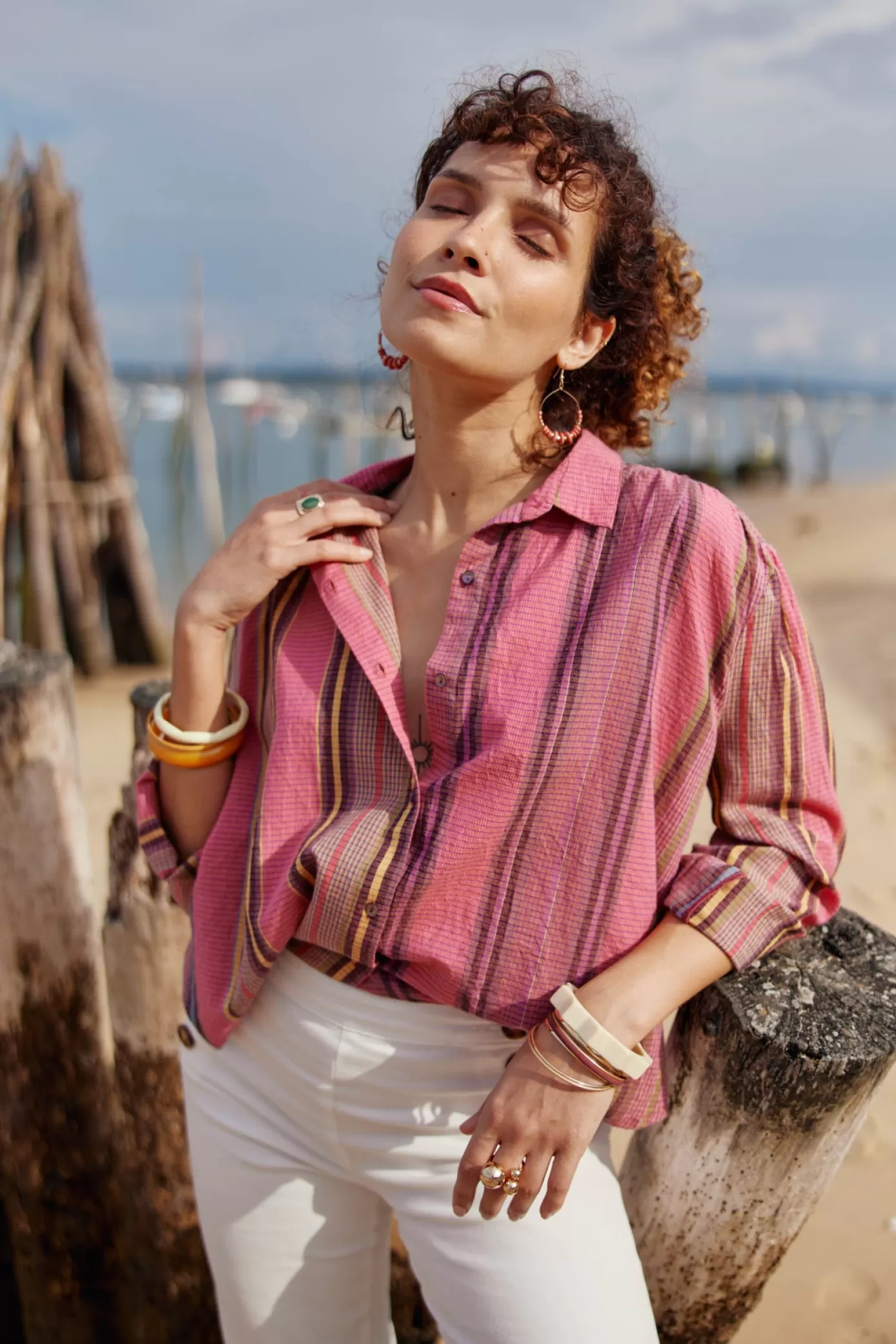 Blouses & Chemisiers | LA PETITE ÉTOILE Blouse Belane Rose Raye