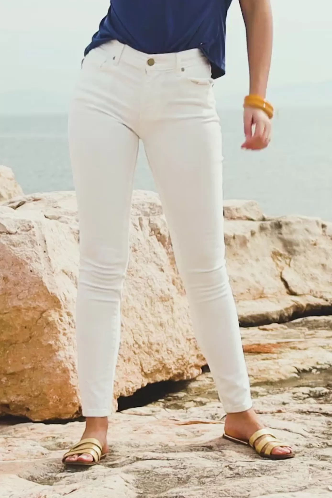 Pantalons & Jeans | LA PETITE ÉTOILE Jean Maude Bl Blanc