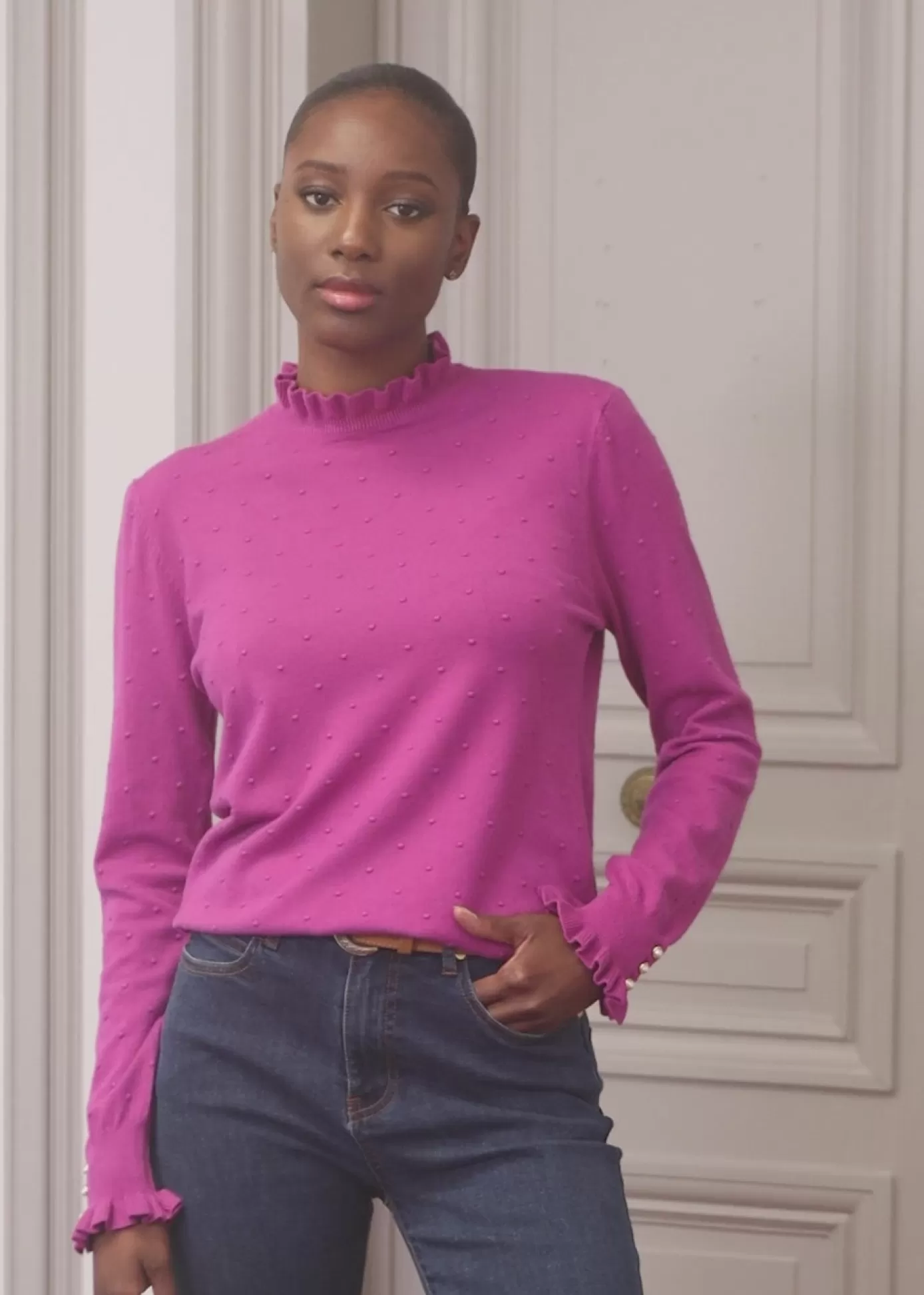 Mailles | LA PETITE ÉTOILE Pull Solferinos Fuchsia