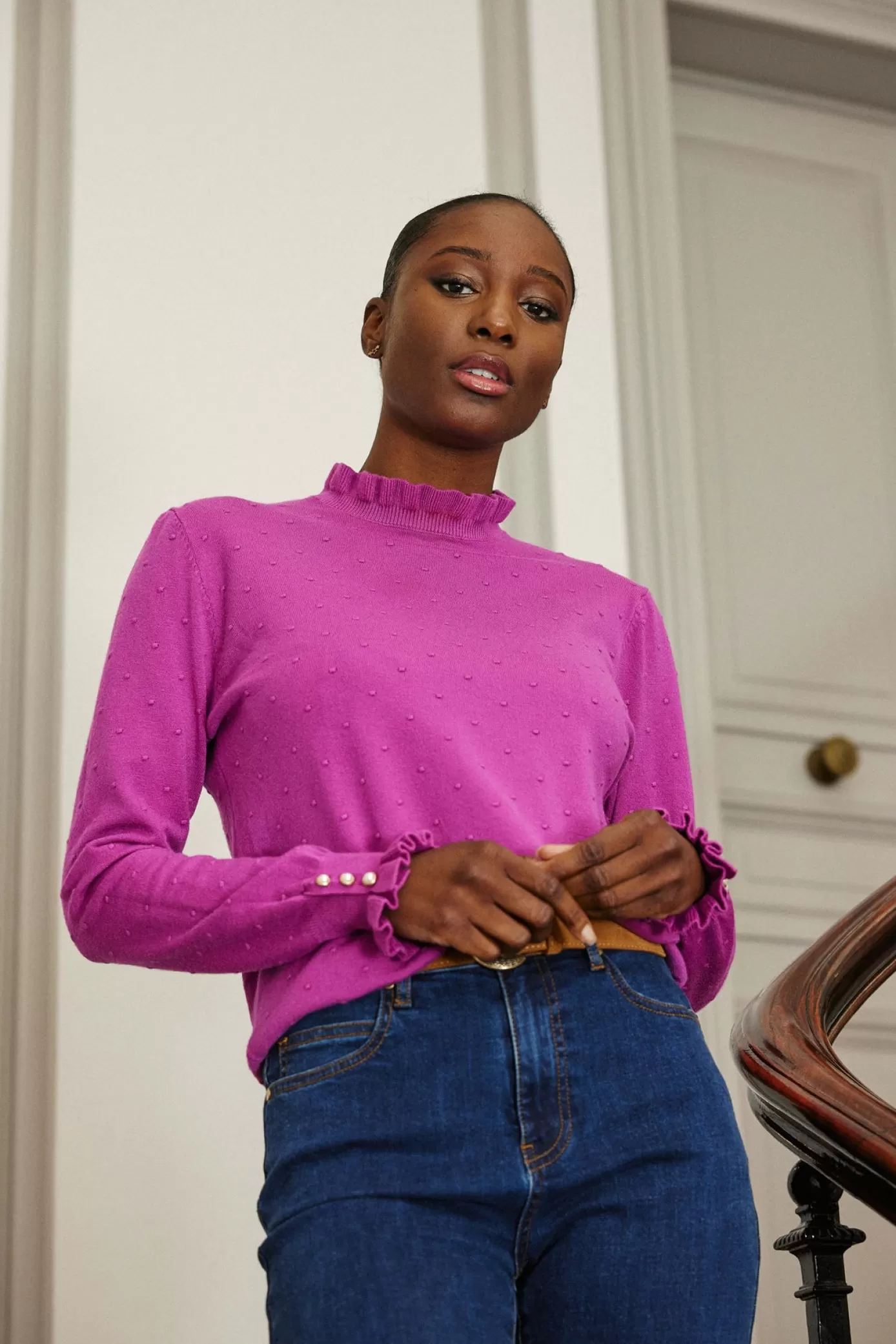 Mailles | LA PETITE ÉTOILE Pull Solferinos Fuchsia