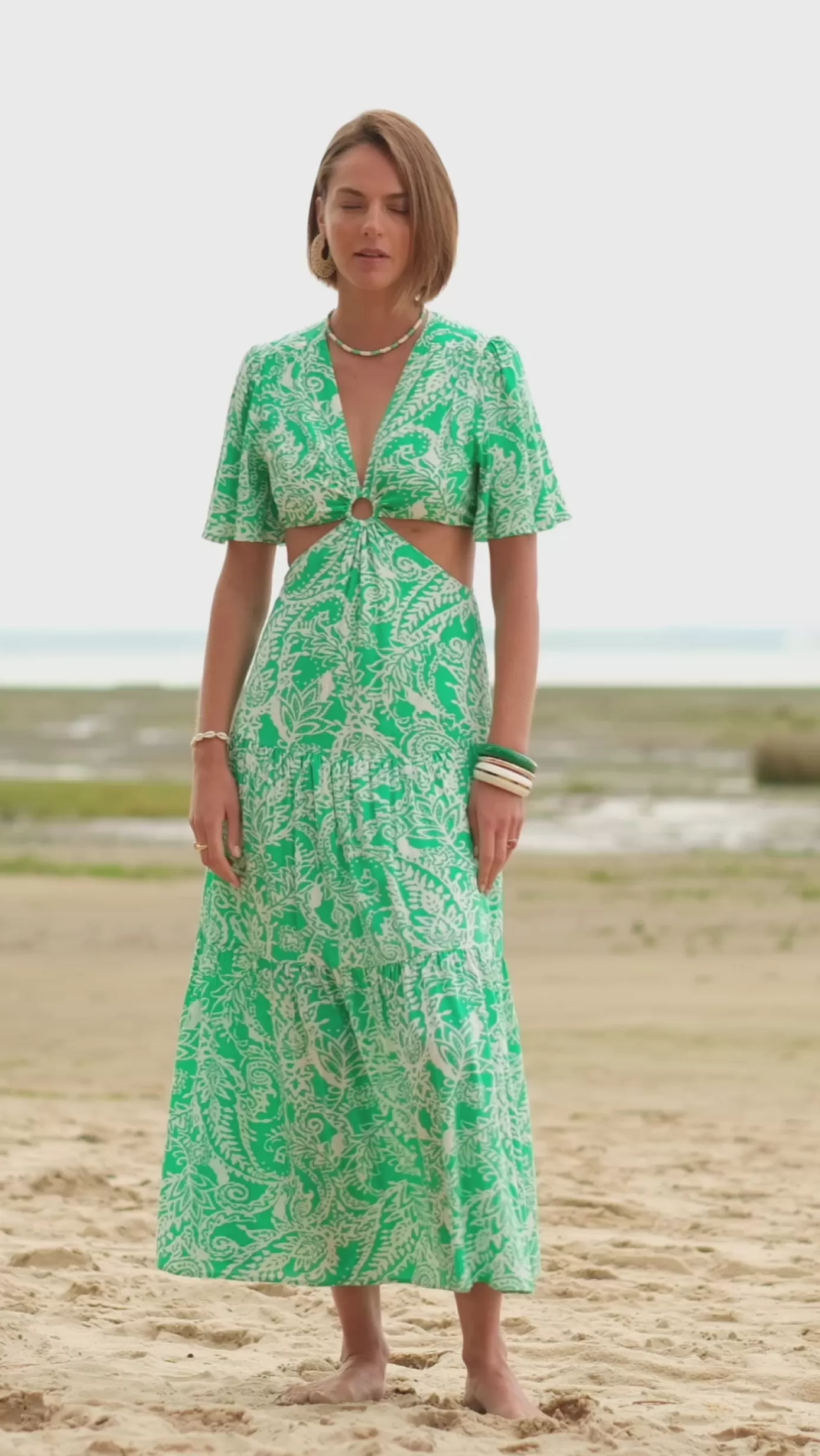 Robes & Combinaisons | LA PETITE ÉTOILE Robe Nemaa Vert/Ecru